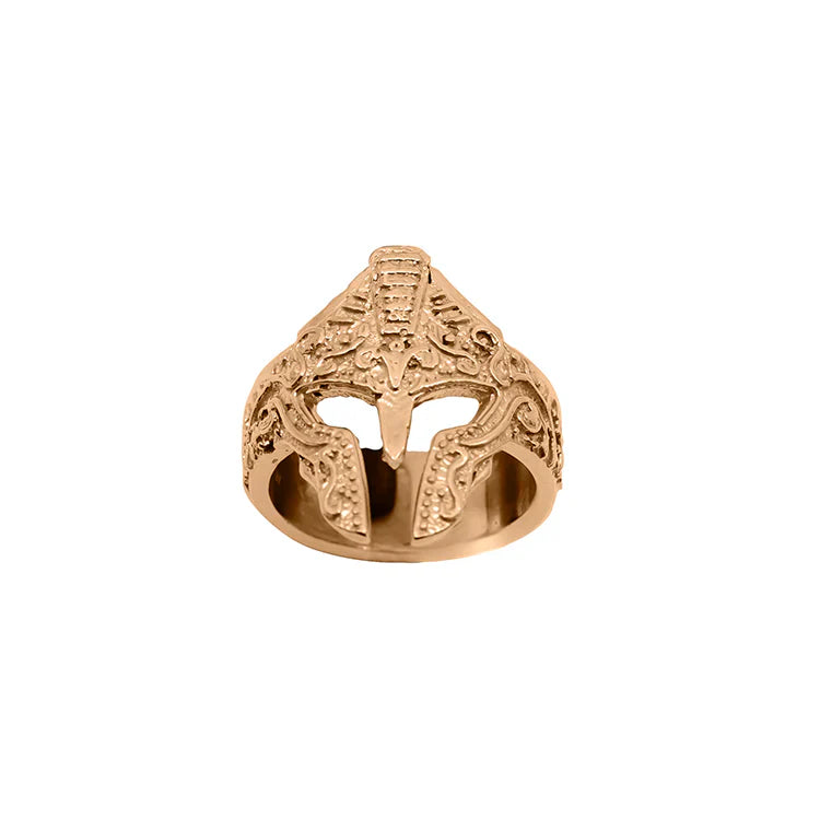 Tonglin Men's Spartan Helmet Ring 10K Gold Bold Warrior Design wholesale gold rings