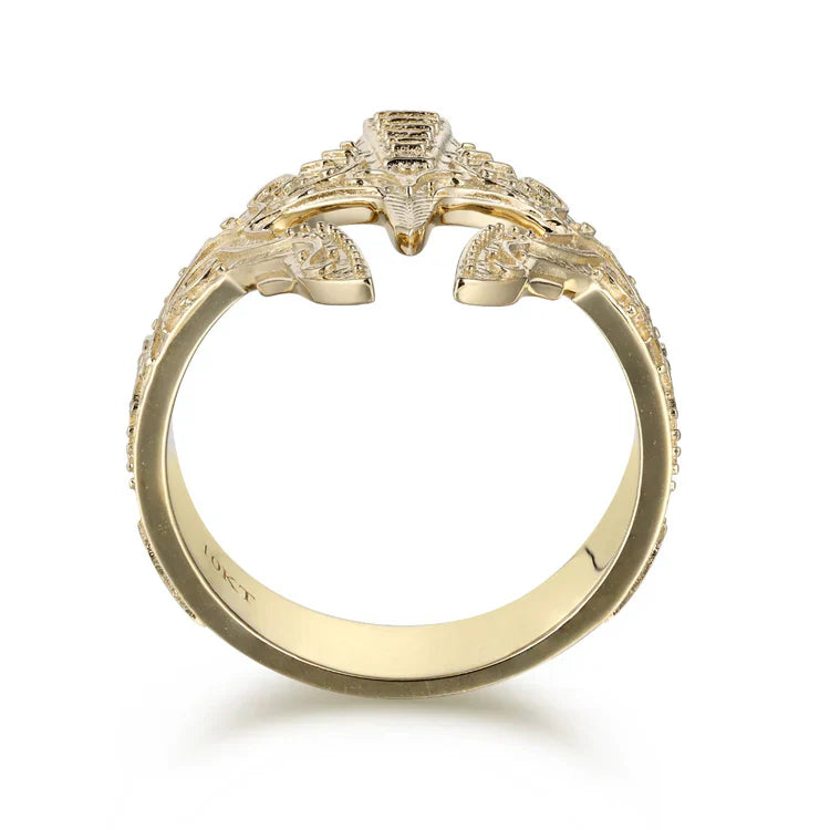 Tonglin Men's Spartan Helmet Ring 10K Gold Bold Warrior Design wholesale gold rings