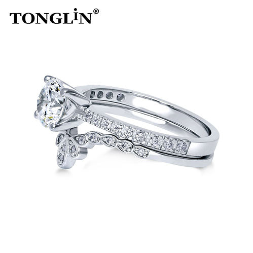 Tonglin Luxury engagement 925 rings wholesale custom made sterling silver rings manufacturer