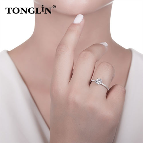 Tonglin Luxury engagement 925 rings wholesale custom made sterling silver rings manufacturer