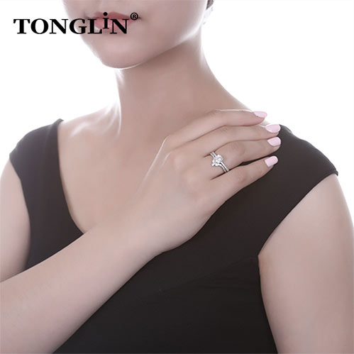 Tonglin Luxury engagement 925 rings wholesale custom made sterling silver rings manufacturer