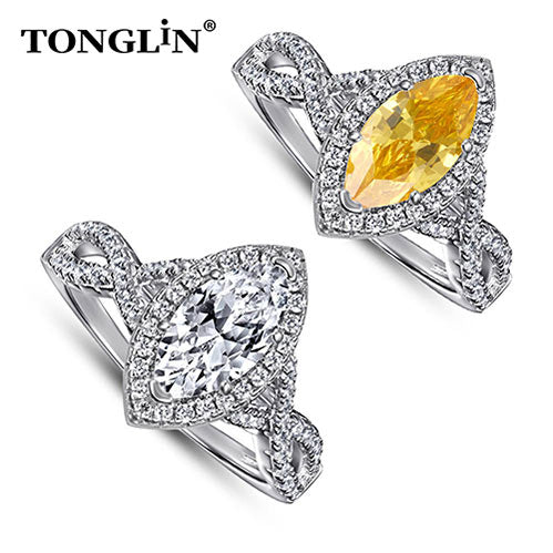 Tonglin custom made silver rings engagement ring fashion custom jewelry women 925 sterling silver ring manufacturer wholesale