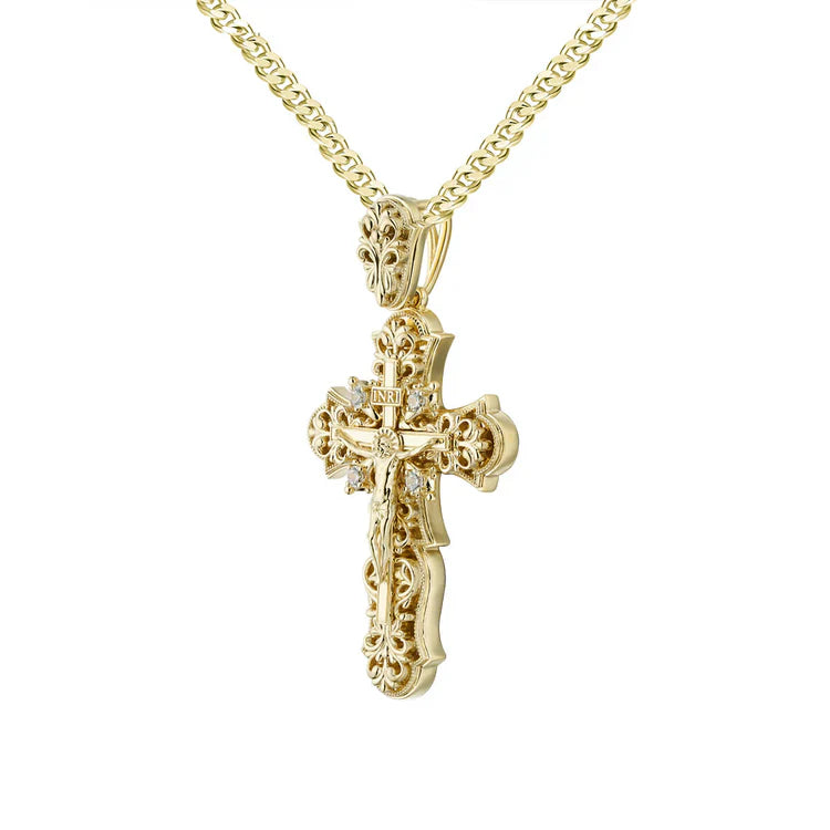 Tonglin Vintage Cross Pendant Necklace  Men's Gold Jewelry - Wholesale Pendant