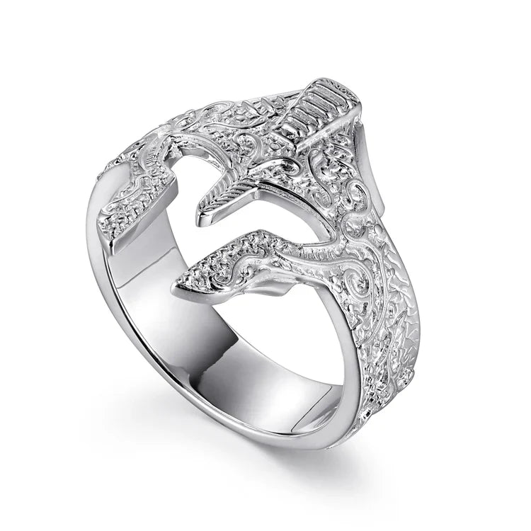 Tonglin Men's Spartan Helmet Ring 10K Gold Bold Warrior Design wholesale gold rings
