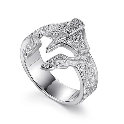 Tonglin Men's Spartan Helmet Ring 10K Gold Bold Warrior Design wholesale gold rings