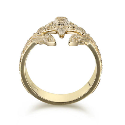 Tonglin Men's Spartan Helmet Ring 10K Gold Bold Warrior Design wholesale gold rings