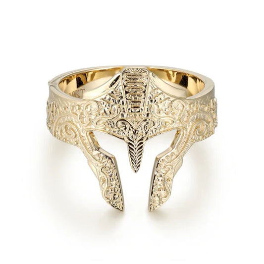 Tonglin Men's Spartan Helmet Ring 10K Gold Bold Warrior Design wholesale gold rings